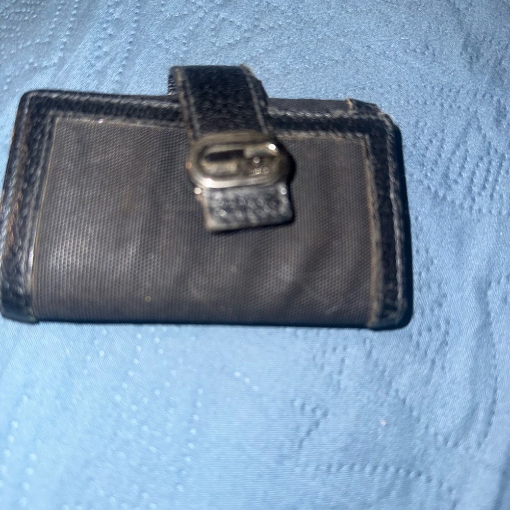 Gucci Black Leather and Nylon key holder with Metal GUCCI Clasp